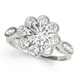 Jaina Natural Round cut  Halo Diamond Ring