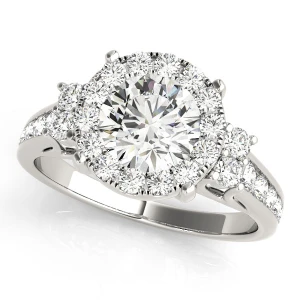 Livie Natural Round cut Halo Diamond Ring