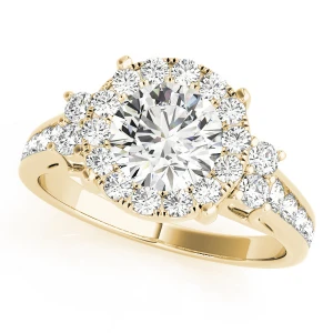 Livie Natural Yellow Gold Halo Diamond Ring