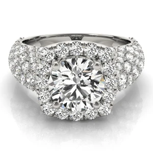 Melba Lab-Created Diamond Round cut 4 Prong  Halo Engagement Ring