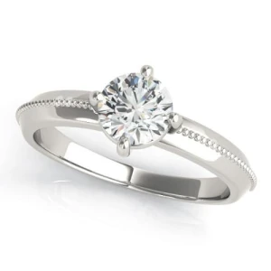 Milly  Natural Platinum 4 Prong Solitaire Diamond Ring