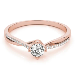 Judiana Lab-Created Diamond Rose Gold 4 Prong Side Stone Engagement Ring