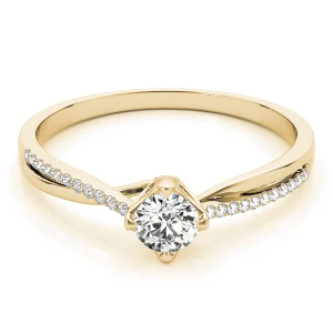 Judiana Lab-Created Diamond Yellow Gold 4 Prong Side Stone Engagement Ring