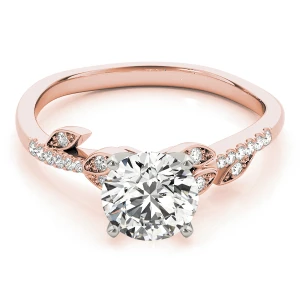 Johanna Lab-Created Diamond Rose Gold 4 Prong Side Stone Engagement Ring