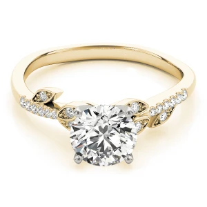 Johanna Lab-Created Diamond Yellow Gold 4 Prong Side Stone Engagement Ring