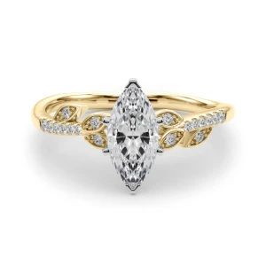 Johanna Lab-Created Diamond Yellow Gold 6 Prong Side Stone Engagement Ring