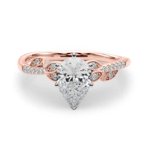 Johanna Lab-Created Diamond Rose Gold 6 Prong Side Stone Engagement Ring