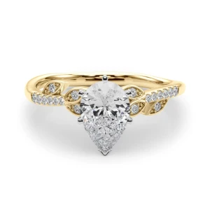 Johanna Lab-Created Diamond Yellow Gold 6 Prong Side Stone Engagement Ring