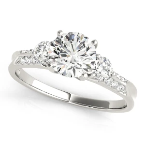 Wanetta Lab Grown Diamond Round cut 4 Prong Set  Trilogy Engagement Ring