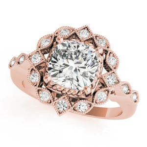 Kalina Natural Rose Gold Halo Diamond Ring