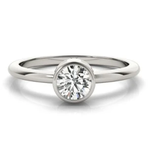 Macey Natural Platinum Bezel Solitaire Diamond Ring