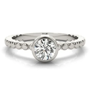 Malina Lab Grown Platinum Bezel Solitaire Diamond Ring