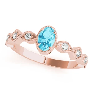 serlin Aquamarine Rose Gold 4 Prong 