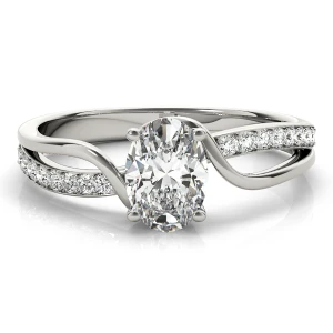 Ruth Lab-Created Diamond Silver 4 Prong Side Stone Engagement Ring