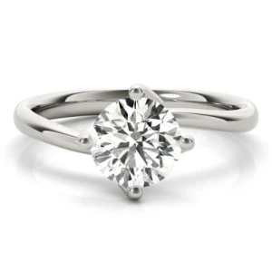 Nyaja Natural Platinum 4 Prong Solitaire Diamond Ring