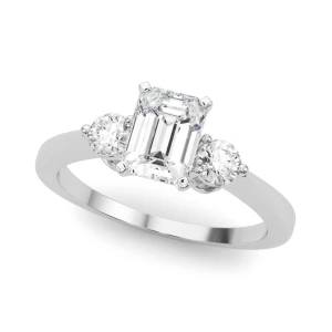 Walda Lab-Created Diamond 4 Prong Set Trilogy Engagement Ring
