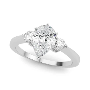 Yareli Lab-Created Diamond Silver 4 Prong Set Trilogy Engagement Ring