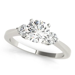 Winda Lab-Created Diamond Round cut 4 Prong Set  Trilogy Engagement Ring