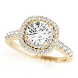 Jesiah Natural Yellow Gold Halo Diamond Ring