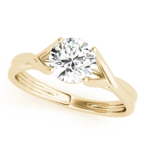 Maizy Natural Yellow Gold 4 Prong Solitaire Diamond Ring