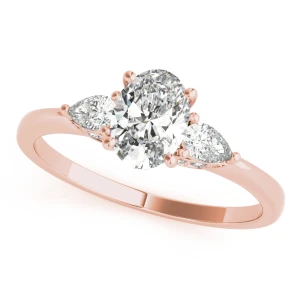Venia Lab Grown Diamond Rose Gold 4 Prong Set Trilogy Engagement Ring