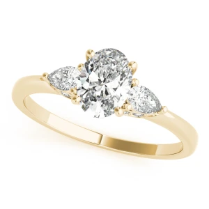 Venia Lab-Created Diamond Yellow Gold 4 Prong Set Trilogy Engagement Ring