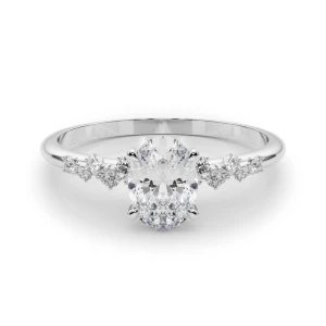 Zeno Lab Grown Diamond 4 Prong Side Stone Engagement Ring