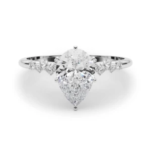 Zeno Lab Grown Diamond 6 Prong Side Stone Engagement Ring
