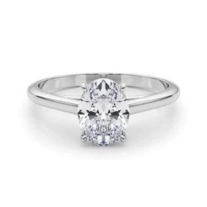 Nacelle Lab-Created Diamond White Gold 4 Prong Classic Solitaire Engagement Ring