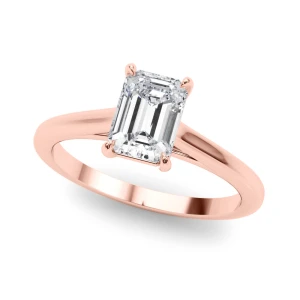 Nadalyne Natural Rose Gold 4 Prong Diamond Solitaire Ring