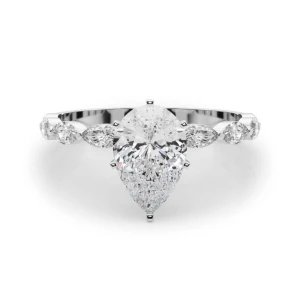 Livisa Lab Grown Diamond 6 Prong Side Stone Engagement Ring