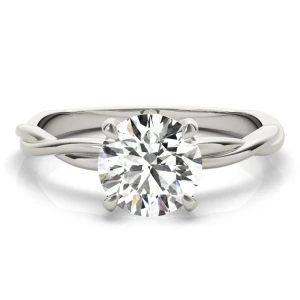 Mayzie Lab-Created Diamond Round cut 4 Prong  Classic Solitaire Engagement Ring