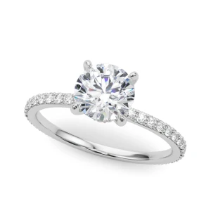 Keilani Natural Platinum Halo Diamond Ring