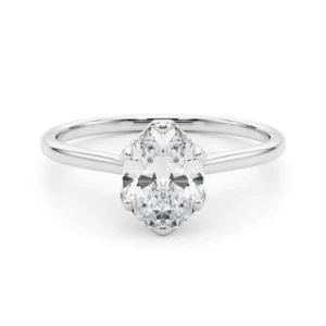 Naydi Natural White Gold 6 Prong Diamond Solitaire Ring