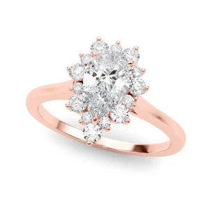 Luisa Natural Rose Gold Halo Diamond Ring