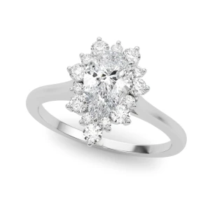 Luisa Natural White Gold Halo Diamond Ring