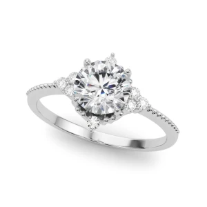 Lizzie Natural Platinum Halo Diamond Ring