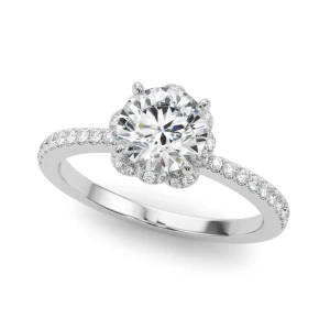 Jordynn Natural Platinum Halo Diamond Ring