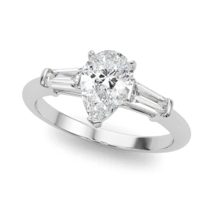 Yui Natural Diamond Silver Prong Set Trilogy Engagement Ring