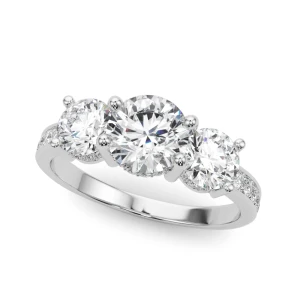 Jovie Natural Platinum Halo Diamond Ring
