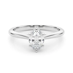 Mariah Lab-Created Diamond White Gold 6 Prong Classic Solitaire Engagement Ring