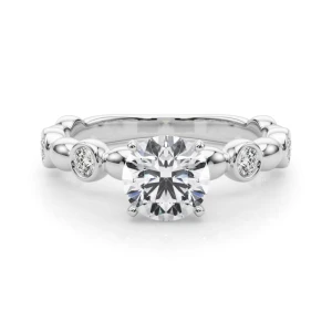 Esther Lab-Created Diamond Round cut 4 Prong  Halo Engagement Ring