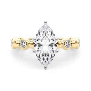 Esther Lab-Created Diamond Yellow Gold 6 Prong Halo Engagement Ring