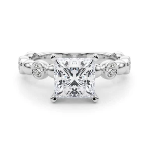 Esther Lab-Created Diamond 4 Prong Halo Engagement Ring