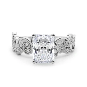 Zeonna Lab Grown Diamond 6 Prong Side Stone Engagement Ring