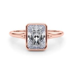 Serlin Lab-Created Rose Gold Solitaire Diamond Ring