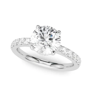 Yennifer Natural Diamond Silver 4 Prong Set Halo Engagement Ring