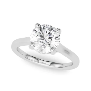 Yashira Natural Diamond Silver 4 Prong Set Halo Engagement Ring