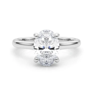 Pauline Lab-Created Diamond Platinum 4 Prong Halo Engagement Ring