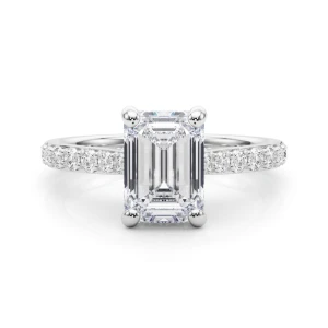 Rexlin Lab-Created Diamond Platinum 4 Prong Halo Engagement Ring